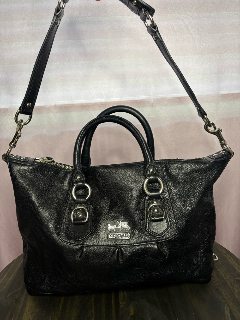 Coach Madison Sabrina 12937 Black Leather Satchel 2-Way Y2K